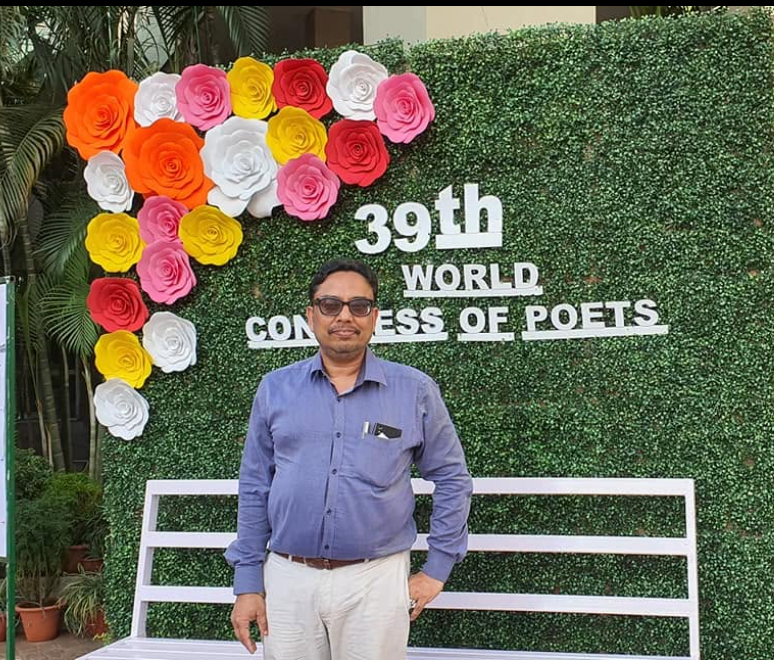 Dr. Ashok Kumar Singha at a poetry event